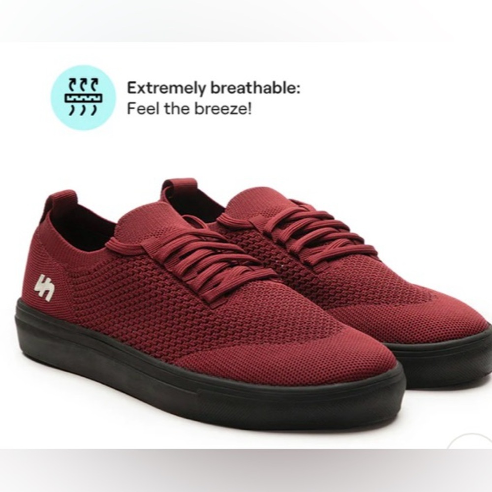Maroon Breathable Sneakers Flathead Luft